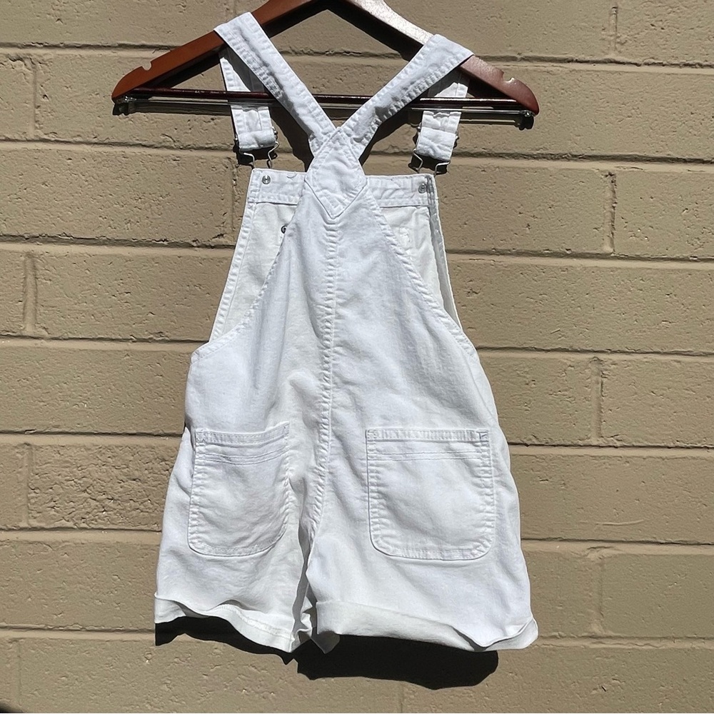 Medium girls 7/8 white Denim Overalls - Picture 2 of 7